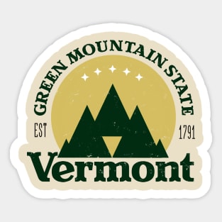 Green Mountain State,  Vermont Version 2 (Distressed) Sticker